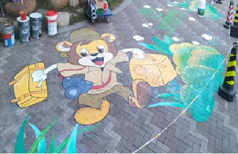  陇县夏季画地面彩绘会遇到的问题