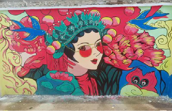  陇县墙体彩绘-网红墙