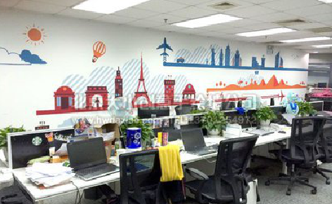  陇县教你设计办公室墙绘的方法。