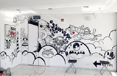  陇县手绘墙并非传统涂鸦。